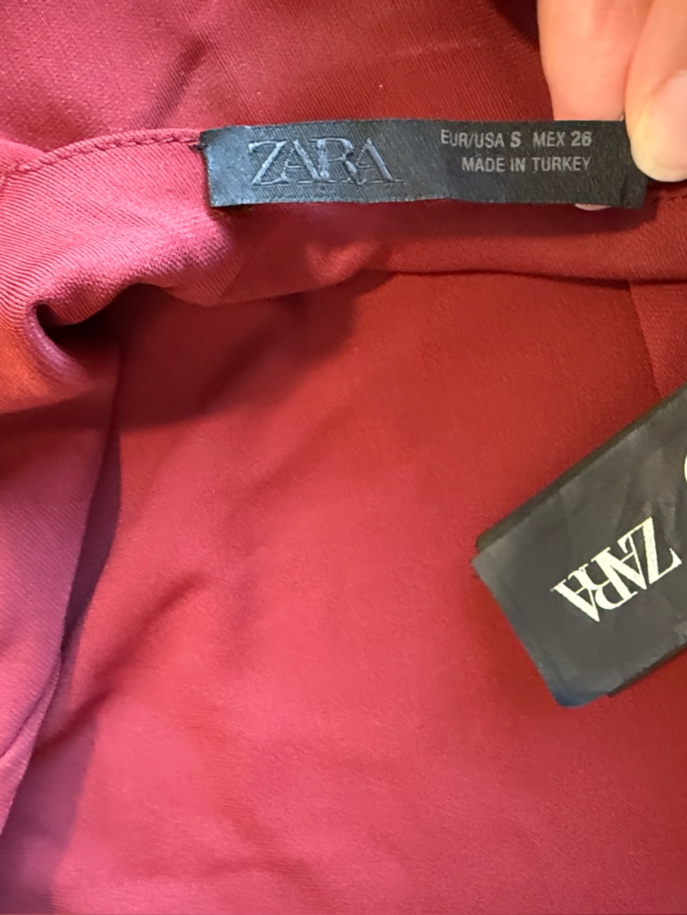 Zara NWOT contrast halter tulle combination dress wine bodycon open back Sculpt - Picture 9 of 12
